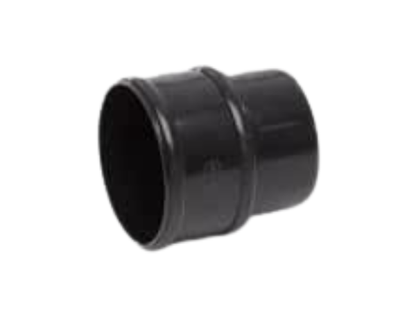 POLYPIPE RR125 Black Pipe Connector for Round Gutter Downpipe 68mm