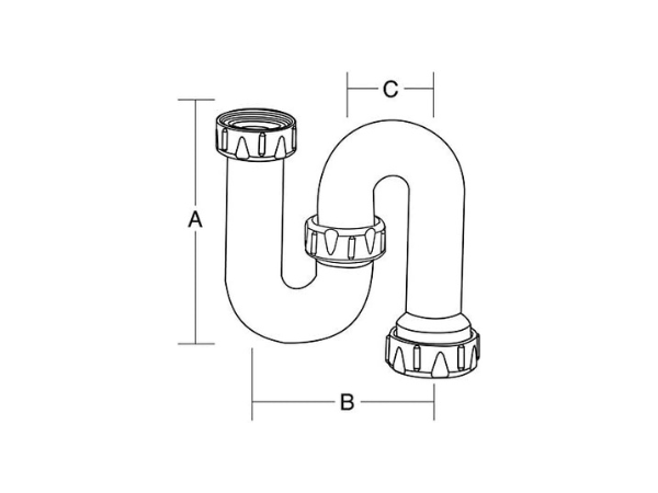 MULTIKWIK Tubular Swivel 'S' Trap (White) S040 40MM Waste