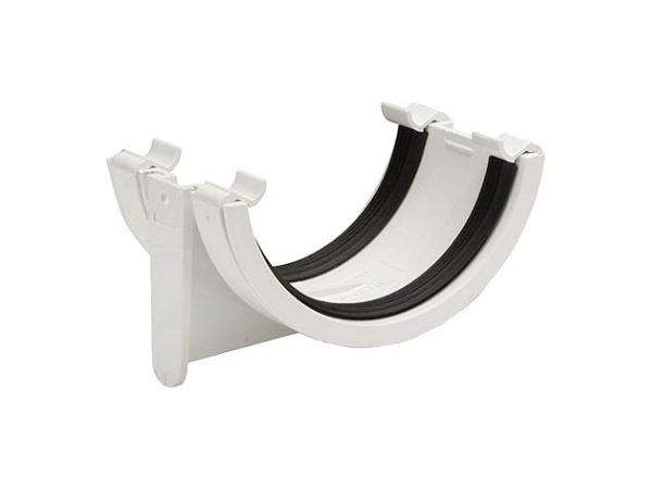 POLYPIPE RR102 White Union Bracket for 112mm Half Round guttering System