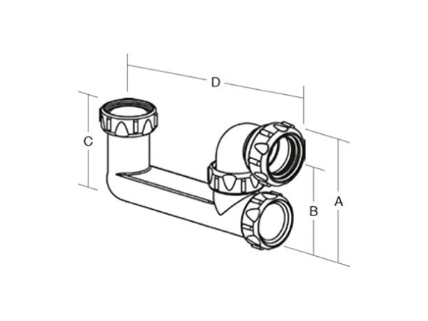 MULTIKWIK Bath - Standard' Low Level P6040 40MM Waste Trap