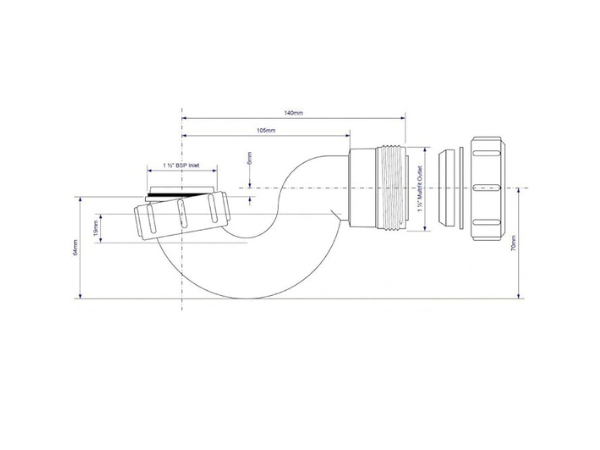 MULTIKWIK Bath - ONE Piece P1940 40MM Waste Trap