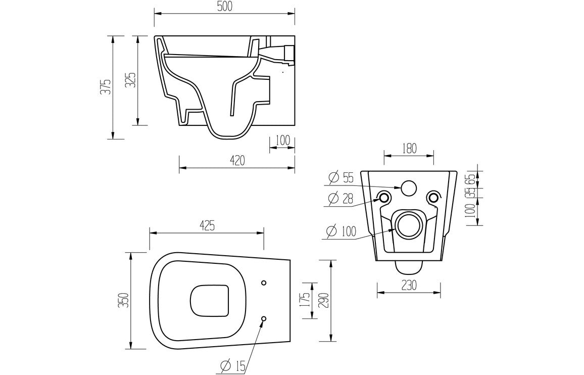 Afton Wall Hung WC & Soft Close Seat