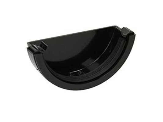 POLYPIPE RR107 Black External Stopend for 112mm Half Round guttering System