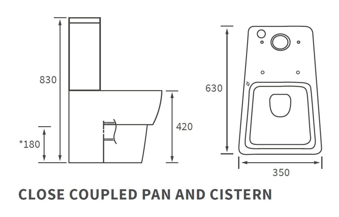 Afton Close Coupled WC & Soft Close Seat