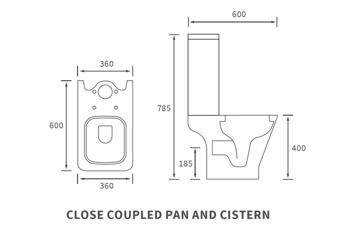 Beauly Short Projection Close Coupled Open Back WC & Slim Soft Close Seat