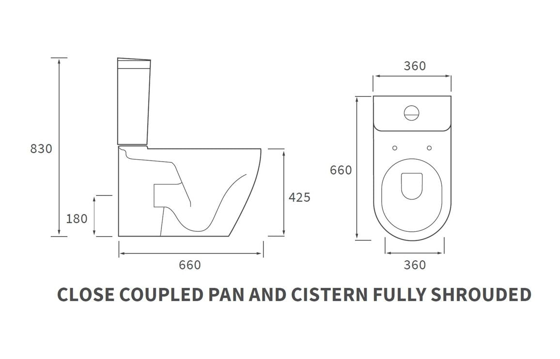 Avon Close Coupled Fully Shrouded WC & Soft Close Seat