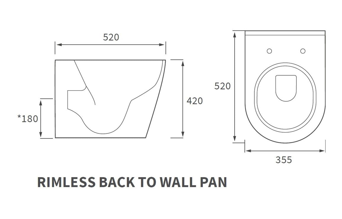 Avon Rimless Back To Wall WC & Soft Close Seat