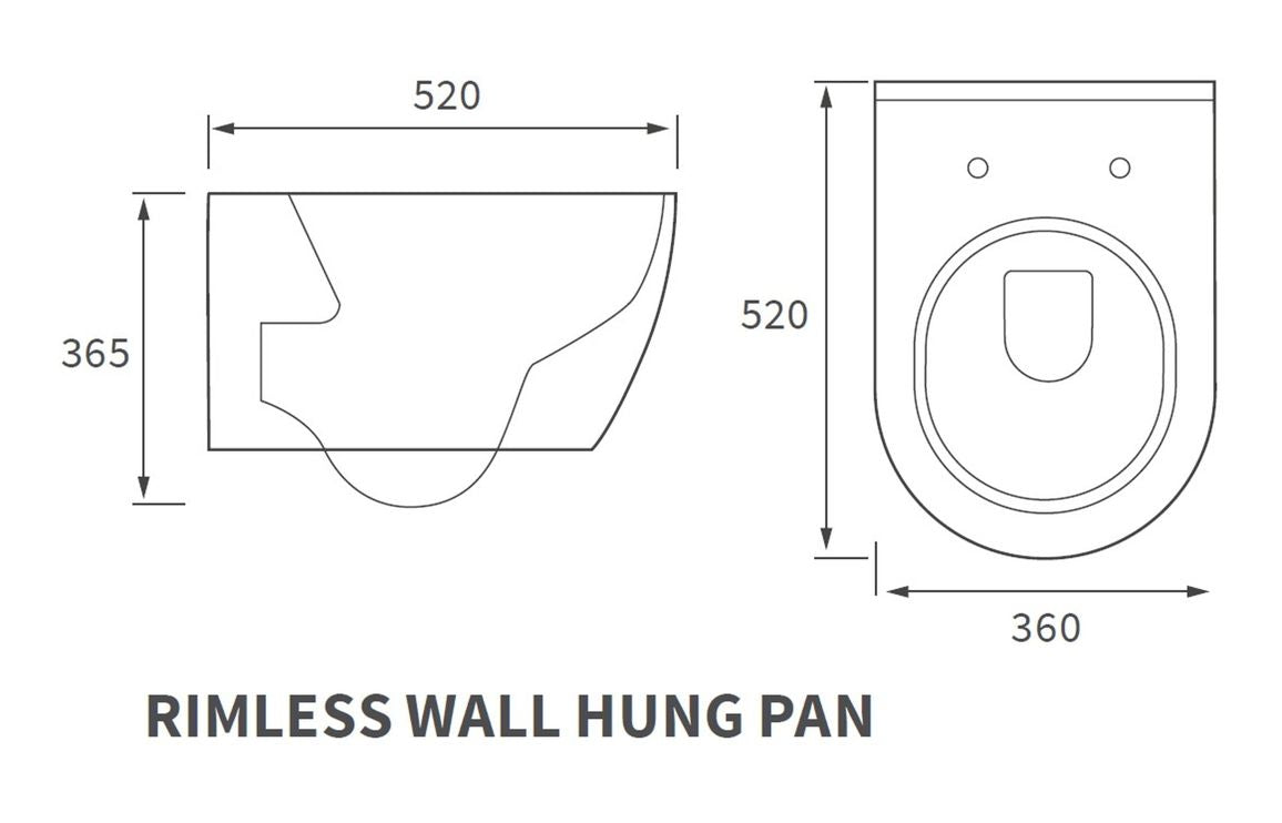 Avon Rimless Wall Hung WC & Soft Close Seat