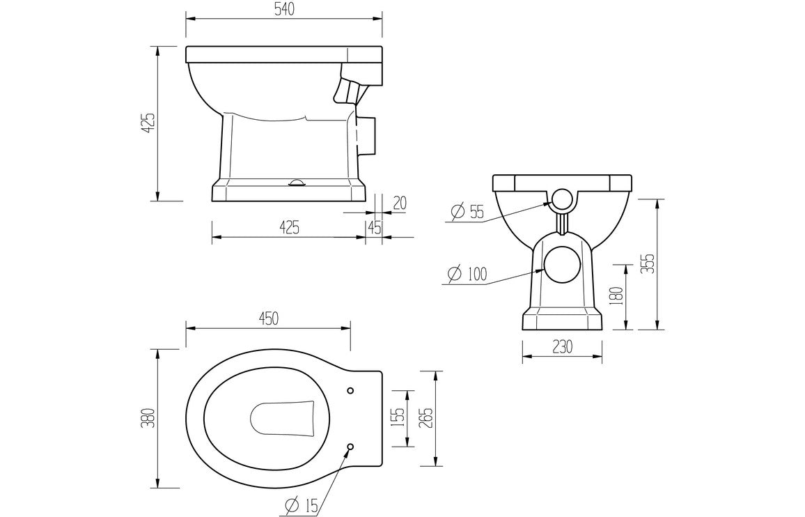 Beal Low Level WC w/Brushed Brass Finish & Soft Close Seat