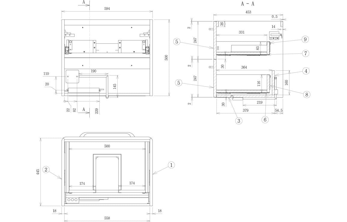 Alport 610mm 2 Drawer Wall Unit & Basin