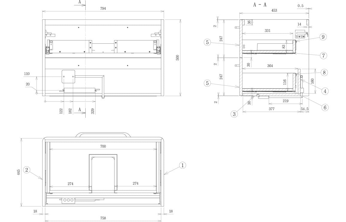 Alport 810mm 2 Drawer Wall Unit & Basin