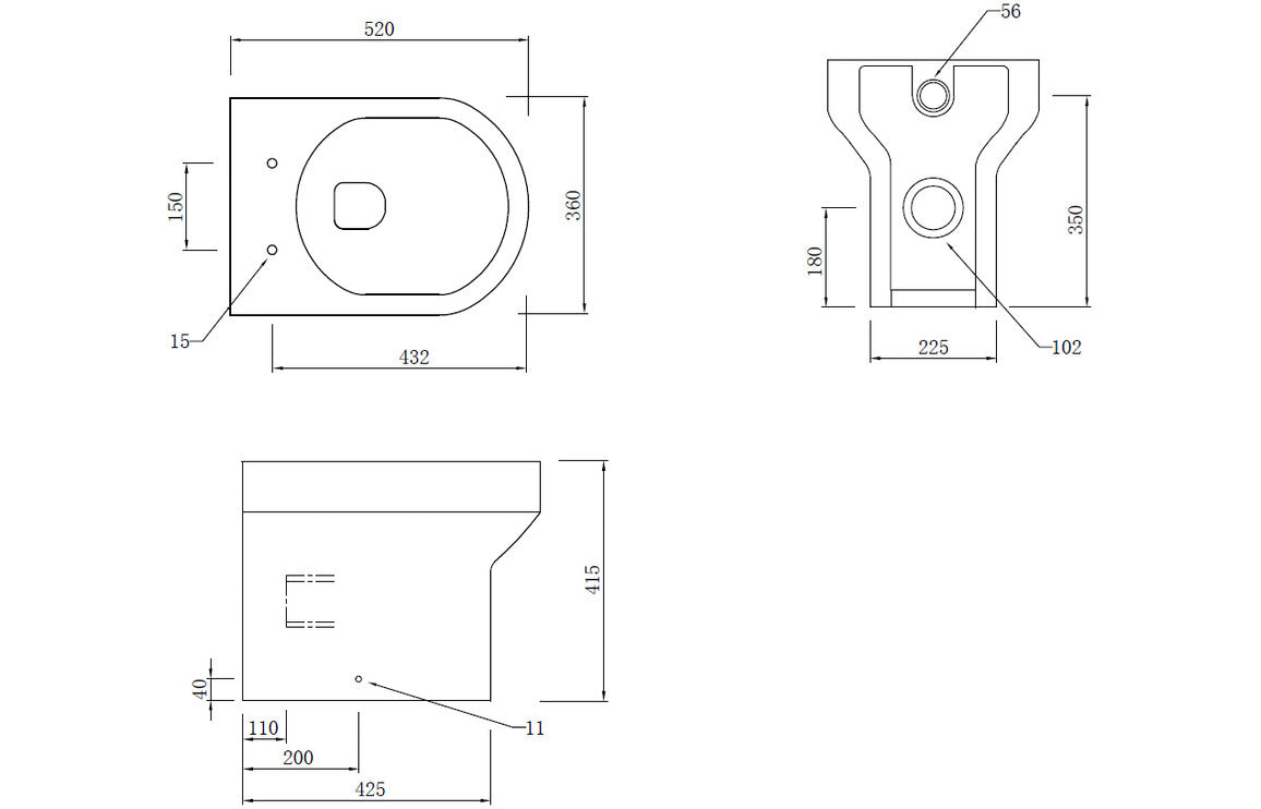 Amber Back To Wall WC & Soft Close Seat