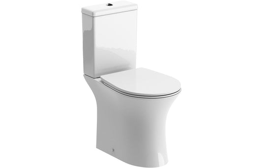 Averon Rimless Close Coupled Open Back WC & Soft Close Seat