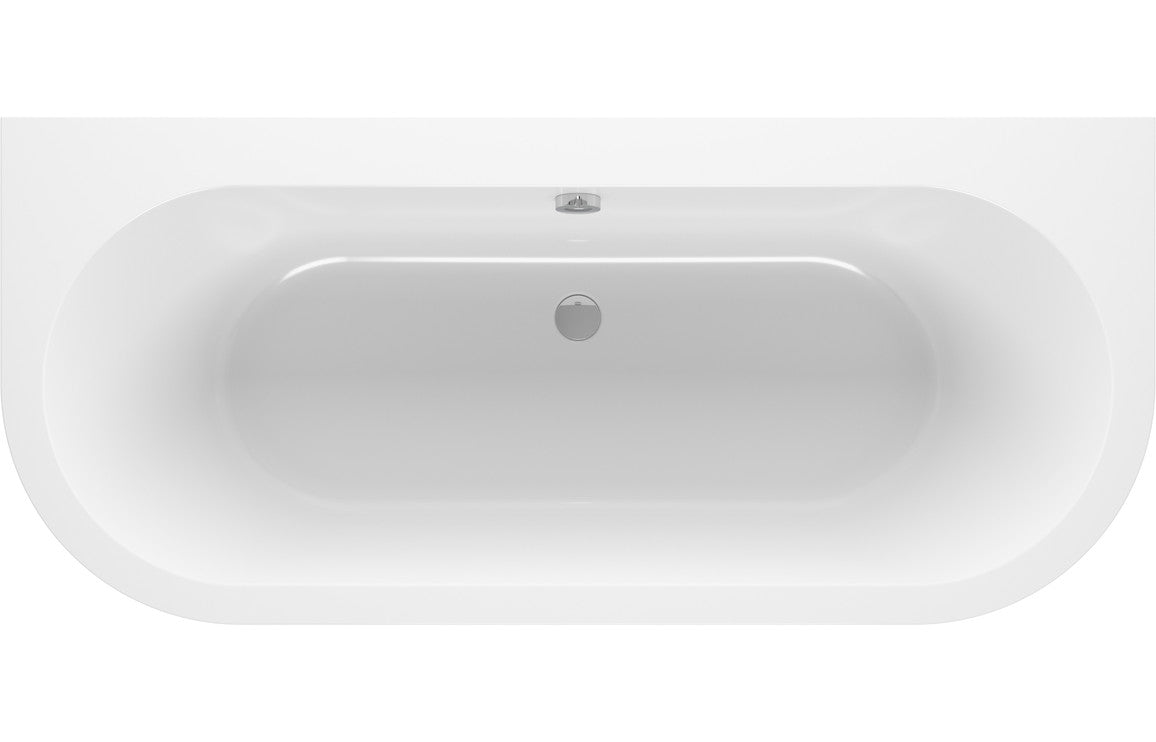 Waterfall Back To Wall Bath w/Legs - L 1700 x W 750 x H 600mm