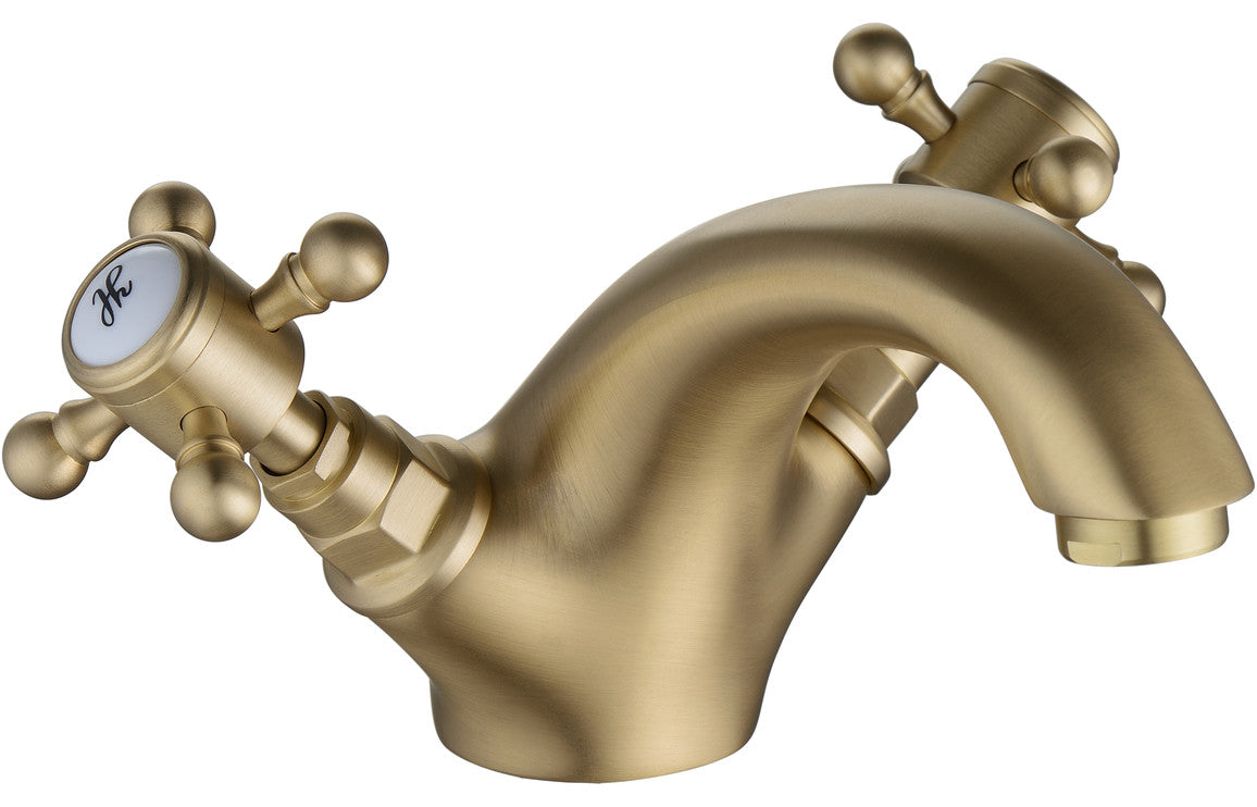 Morda Basin Mixer & Pop Up Waste - Brushed Brass