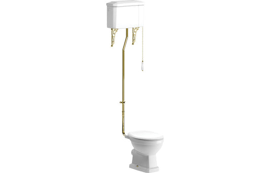 Beal High Level WC w/Brushed Brass Finish & Soft Close Seat