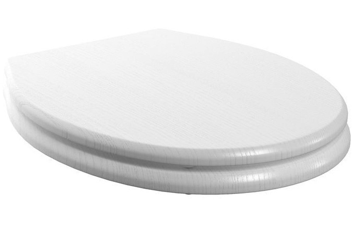 Beal Soft Close Toilet Seat - Satin White Wood Effect