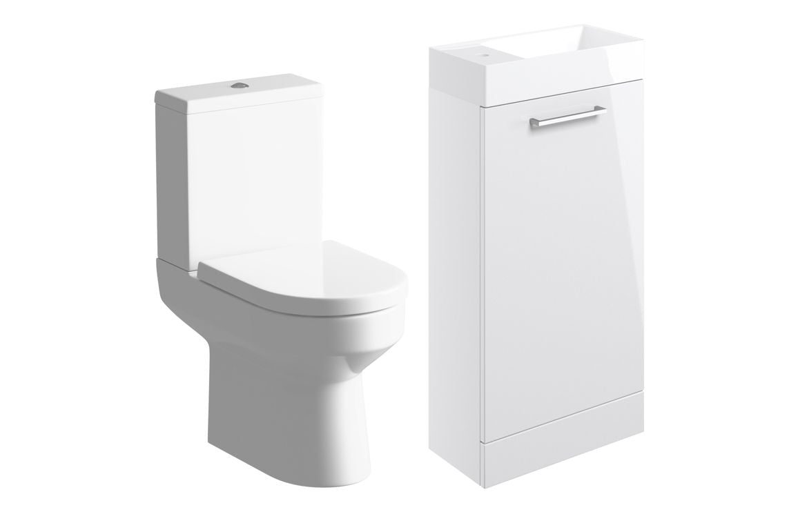 Greta 410mm F/S Basin Unit & C/C Toilet Pack - Anthracite Gloss