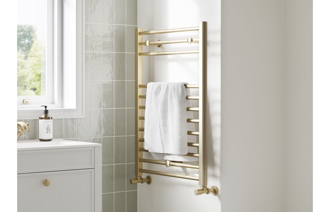 Beck Straight 30mm Ladder Radiator (500x1200x30mm) - Brushed Brass