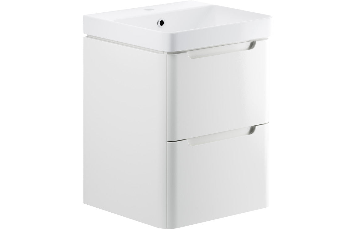 Camel 500mm 2 Drawer Wall Hung Cloakroom Basin Unit