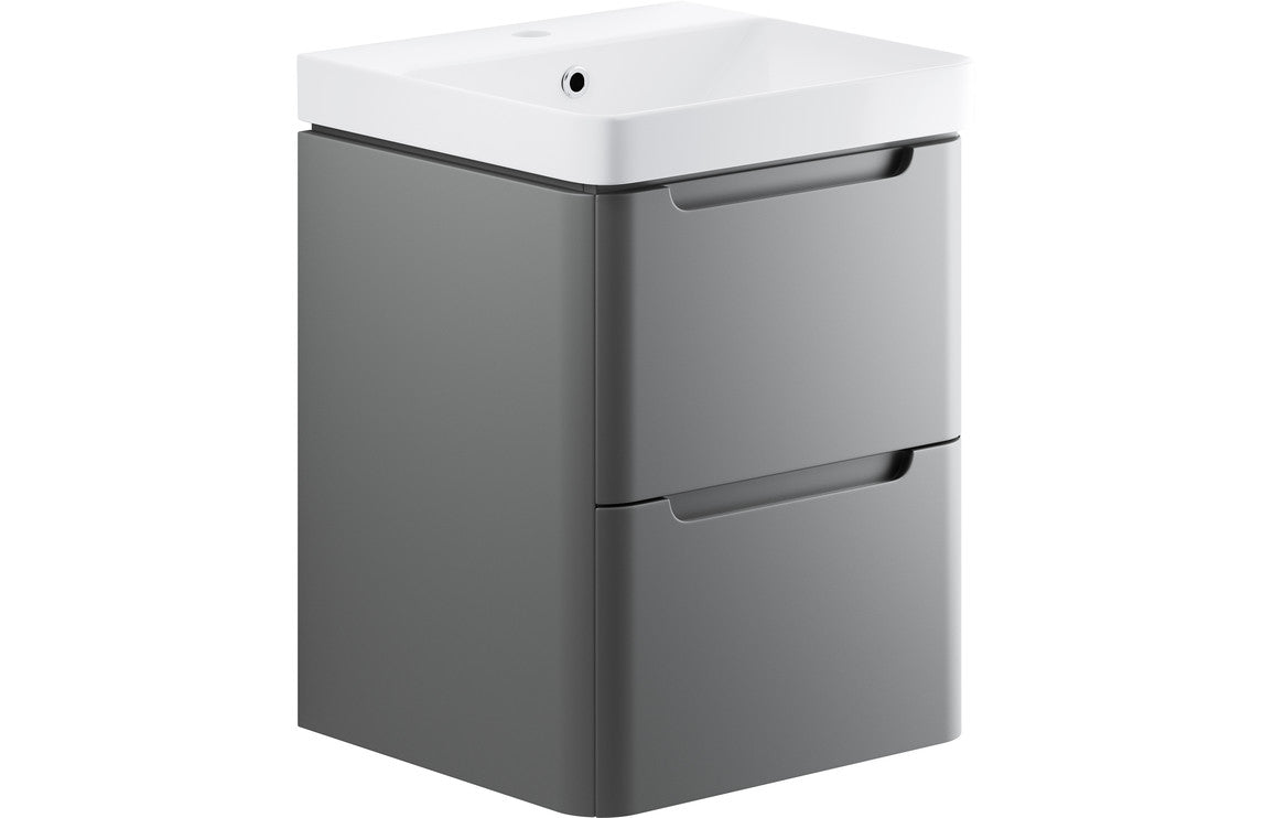 Camel 500mm 2 Drawer Wall Hung Cloakroom Basin Unit