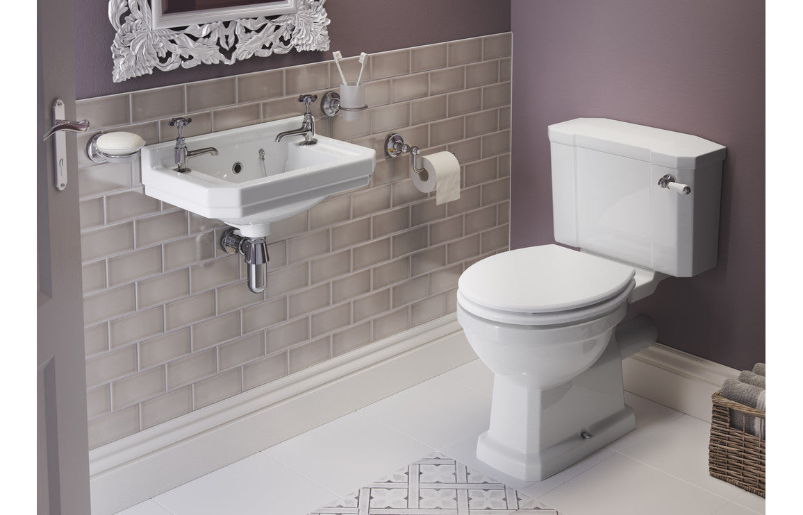 Beal Close Coupled WC & Satin White Wood Effect Seat