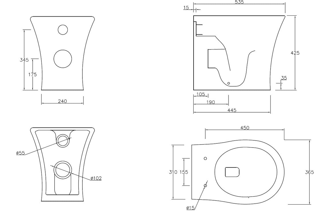 Averon Rimless Back To Wall WC & Soft Close Seat