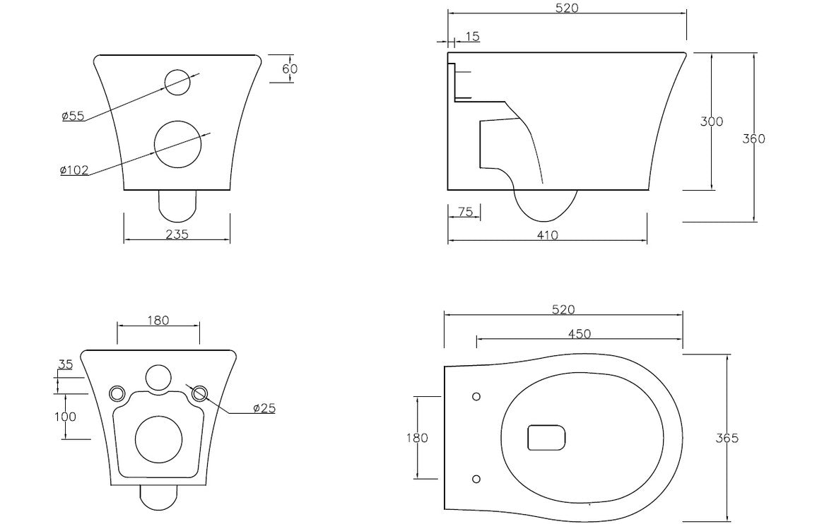 Averon Rimless Wall Hung WC & Soft Close Seat