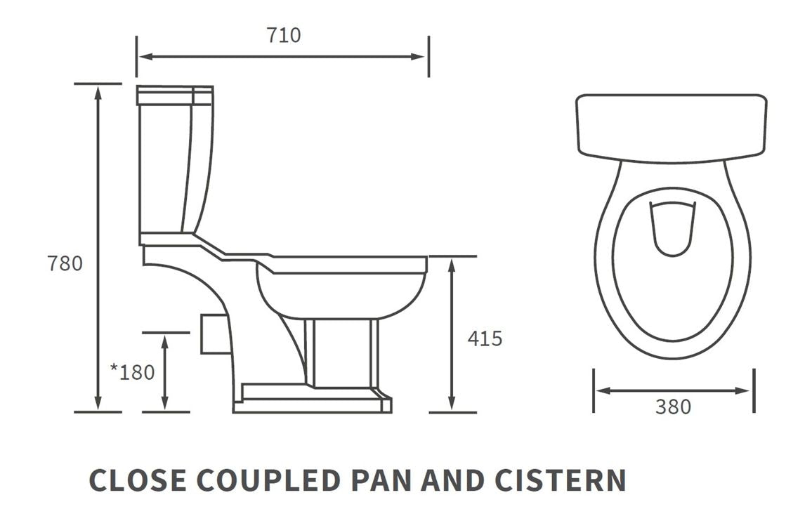 Beal Close Coupled WC w/Brushed Brass Finish & Soft Close Seat