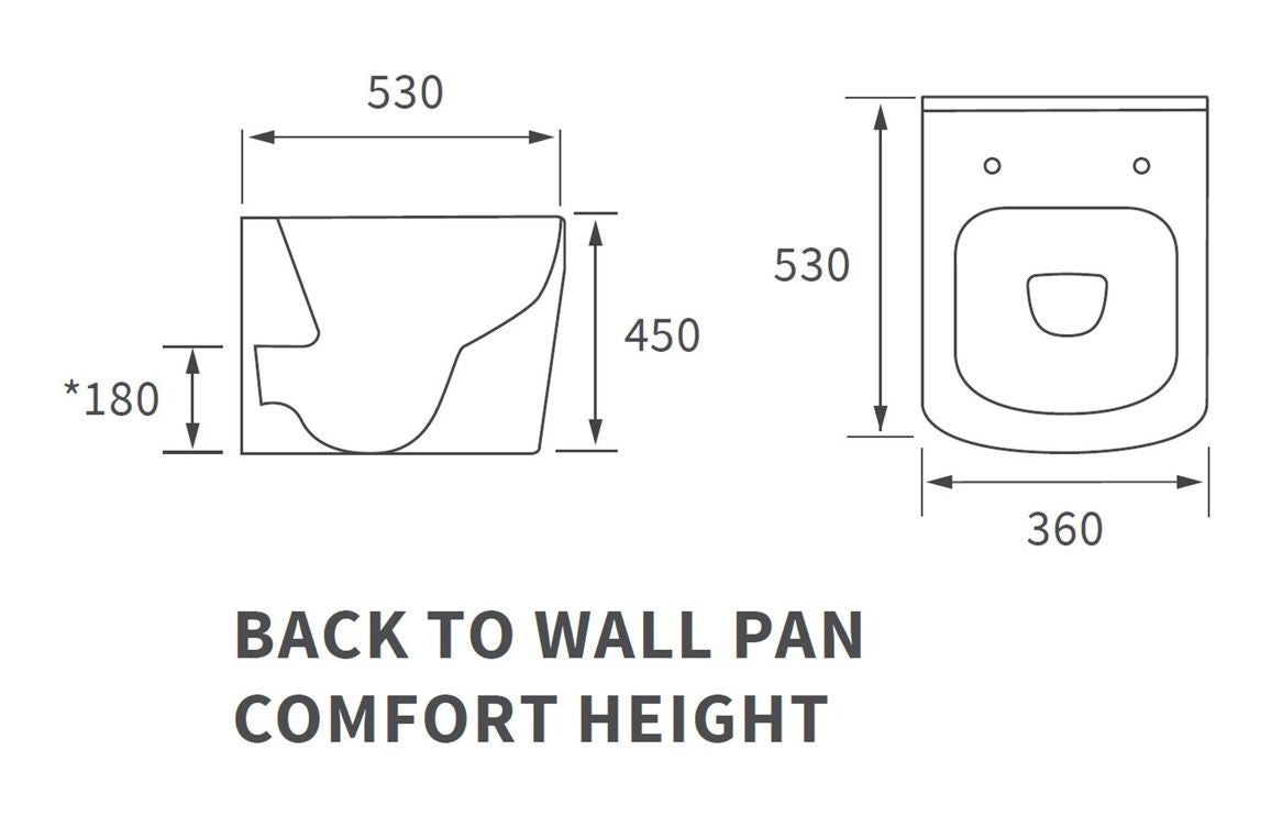 Calder Rimless Back To Wall Comfort Height WC & Soft Close Seat