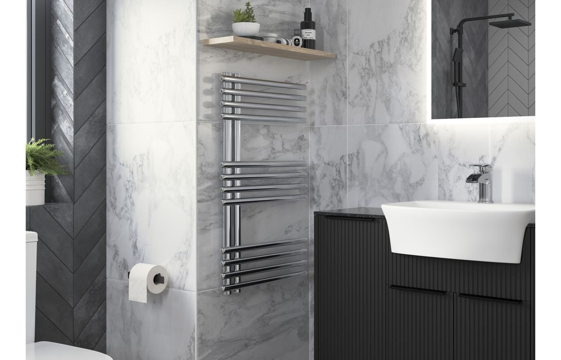 Carrock Round Ladder Radiator - Chrome - H 800 x W 500 x D 50mm