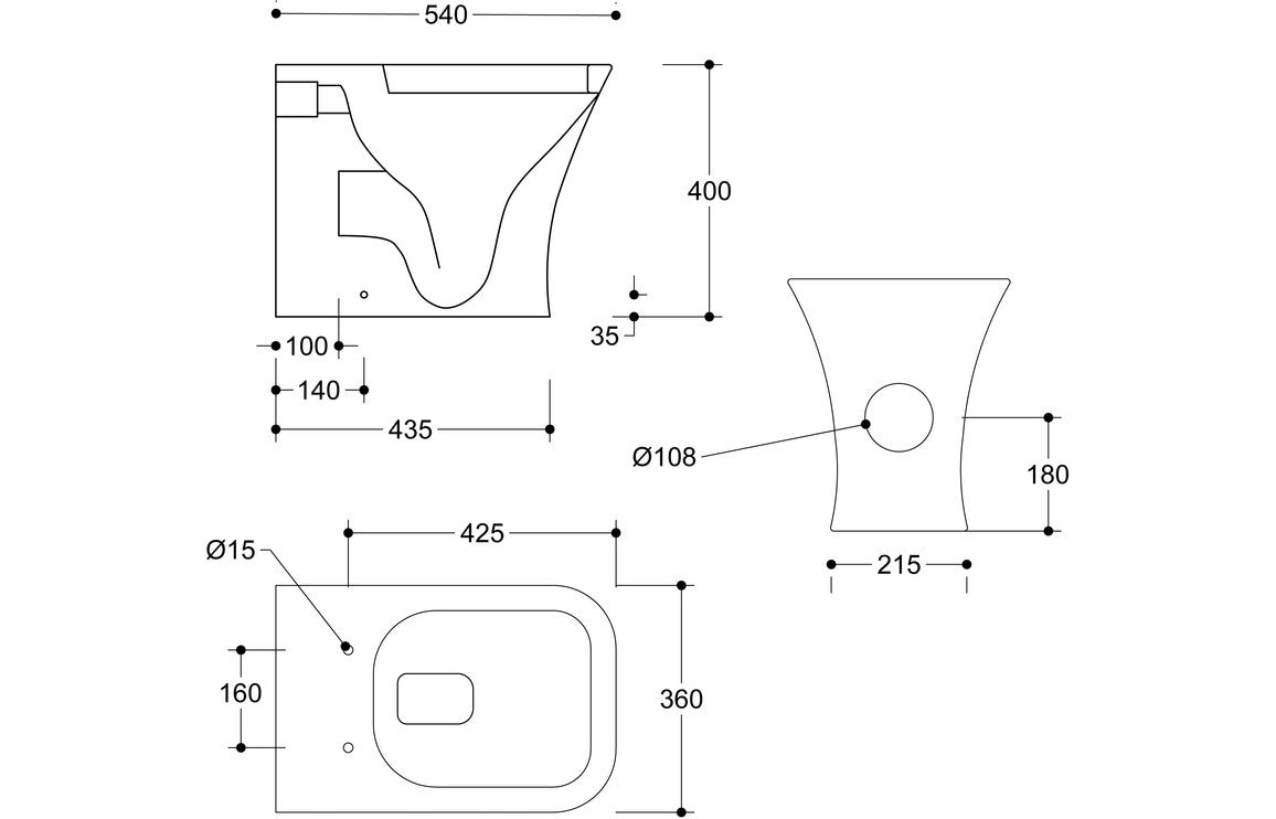 Beauly Rimless Back To Wall WC & Slim Soft Close Seat