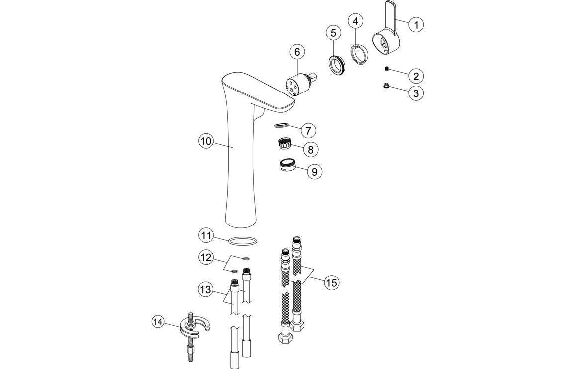 Crane Tall Basin Mixer - Chrome