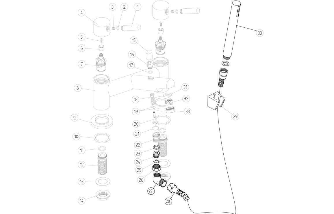 Severn Bath/Shower Mixer & Bracket - Chrome