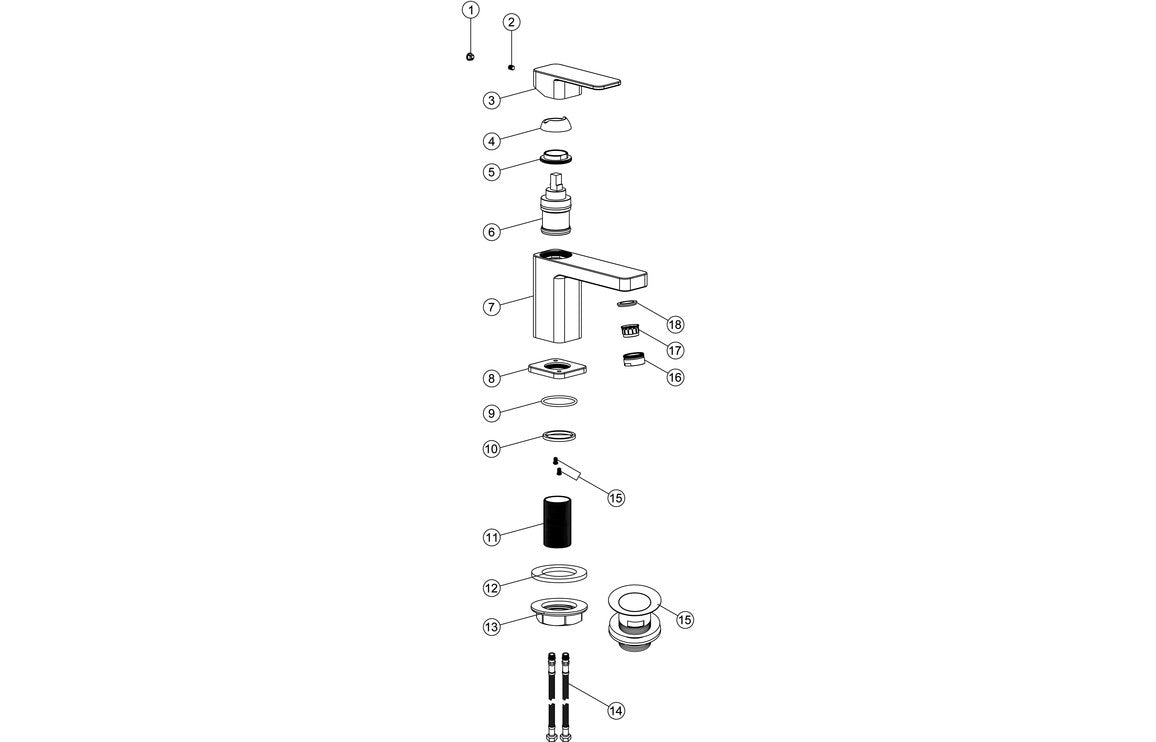 Perry Basin Mixer & Waste - Chrome