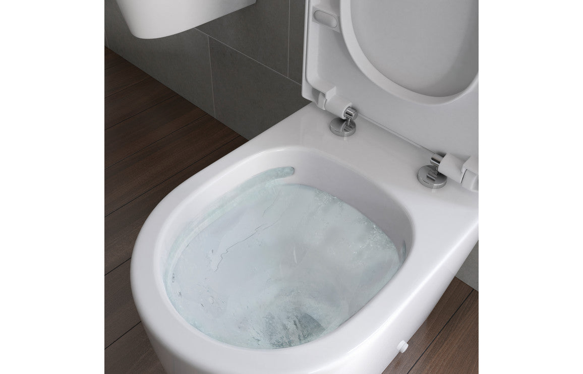 Avon Rimless Close Coupled Fully Shrouded Comfort Height WC & Soft Close Seat