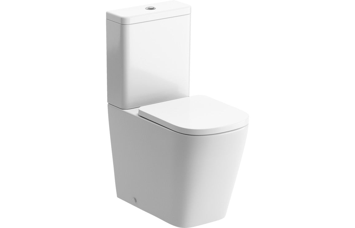 Calder Rimless Close Coupled Fully Shrouded Short Projection WC & Soft Close Seat