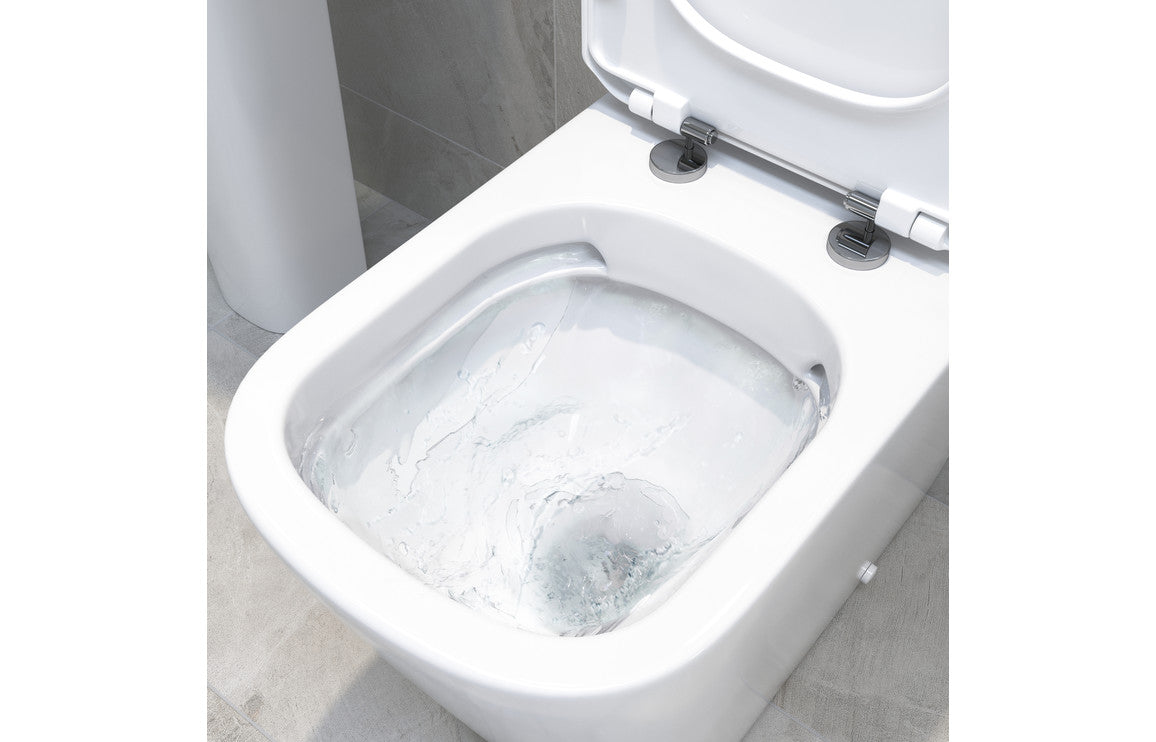 Calder Rimless Close Coupled Fully Shrouded Short Projection WC & Soft Close Seat