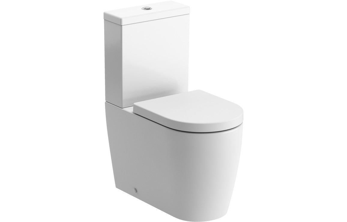 Avon Rimless Close Coupled Fully Shrouded WC & Soft Close Seat