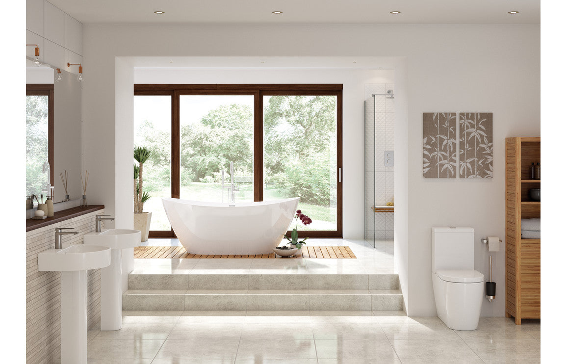 Avon Rimless Close Coupled Fully Shrouded WC & Soft Close Seat