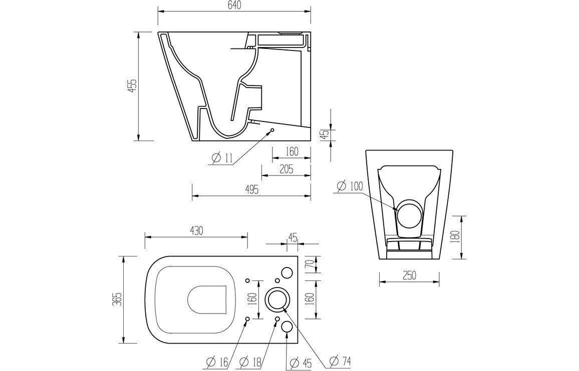 Calder Rimless Close Coupled Fully Shrouded Comfort Height WC & Soft Close Seat